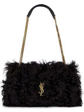 SAINT LAURENT Jamie medium monogram shearling shoulder chain bag